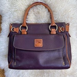 Gorgeous vintage plum leather handbag by Dooney & Bourke